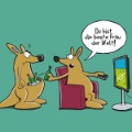 Cartoon mit zwei Känguruhs
